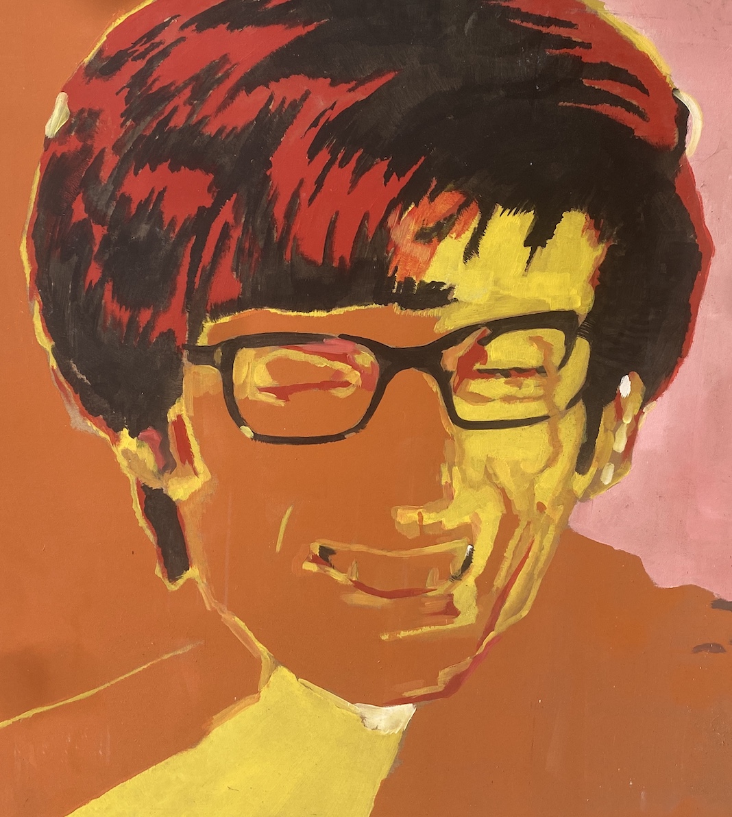 After Warhol, oil on board, Austin Powers, width 244cm, height 122cm